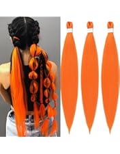 Amazon.com : Glitter Orange Festival Pre Stretched Braiding Hair